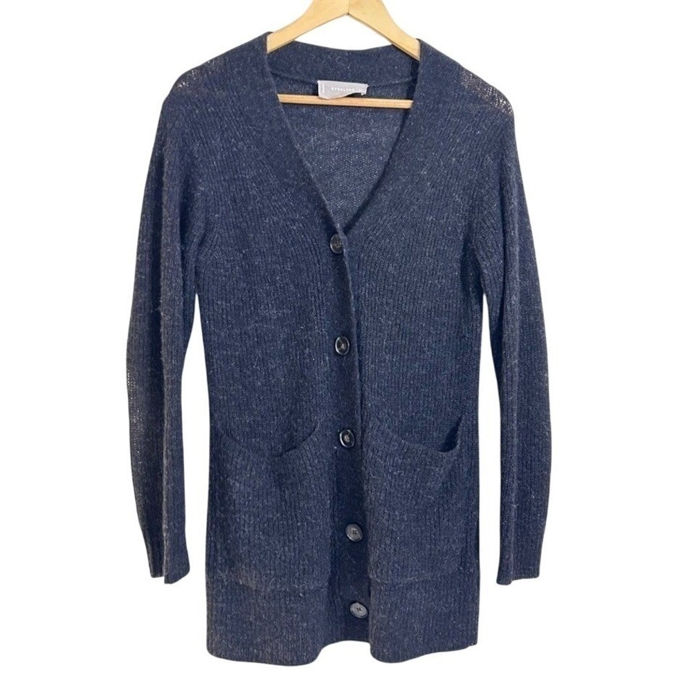 Everlane Alpaca Cardigan Sweater XXS Charcoal Grey Excellent Minimalist Everyday